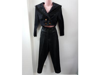 1980's black leatherlook pants