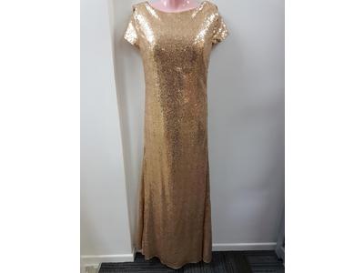 Gowns long gold sequin front