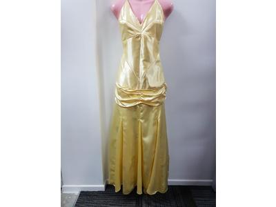Gowns long yellow satin