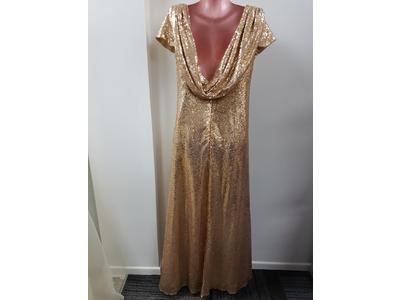 Gowns long gold sequin