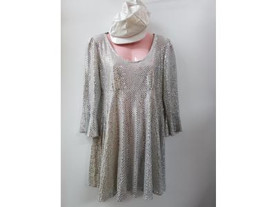1960's short silver sequined dress