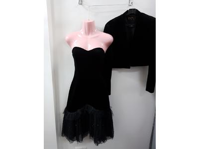 1980's Black velvet dress