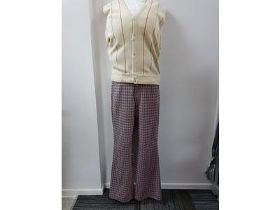 1930's to 1950's red checkered pant 34in