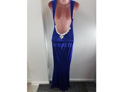 Gowns long blue dress daisy back