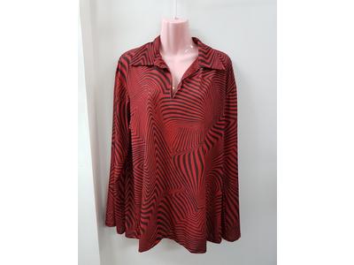 1960's red & black geometric shirt