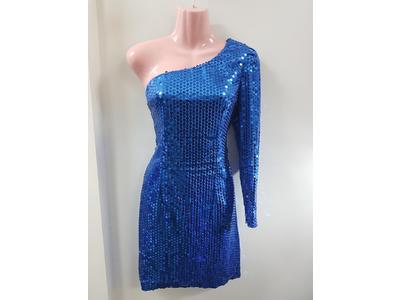 Gowns short blue sequin