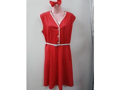 1930's to 1950's red day dress