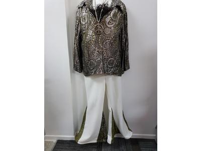 1970's silver disco mens top & flairs