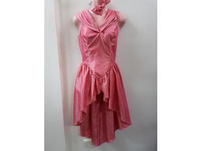 1980's pink ruffled dress