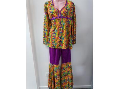 1970's yellow & purple top & pants