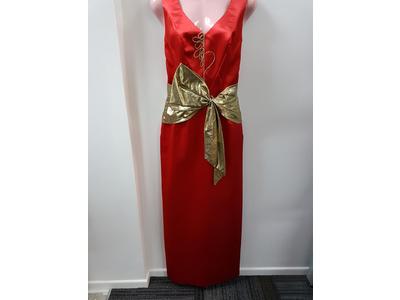 Gowns long red with gold bow