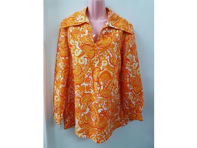 1960's orange paisley shirt