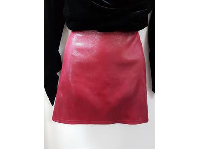 1980's red leather skirt