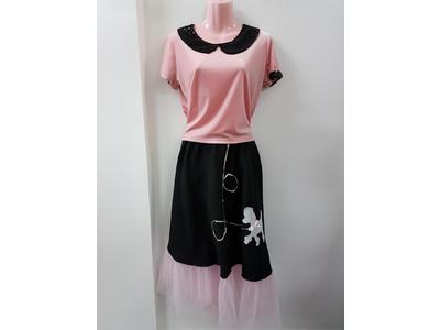1930's to 1950's black mid lgth skirt & top