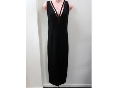 Gowns long black dress with deep v neck
