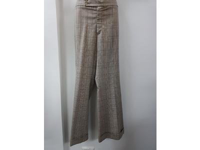 1930's to 1950's brown check pants 34in